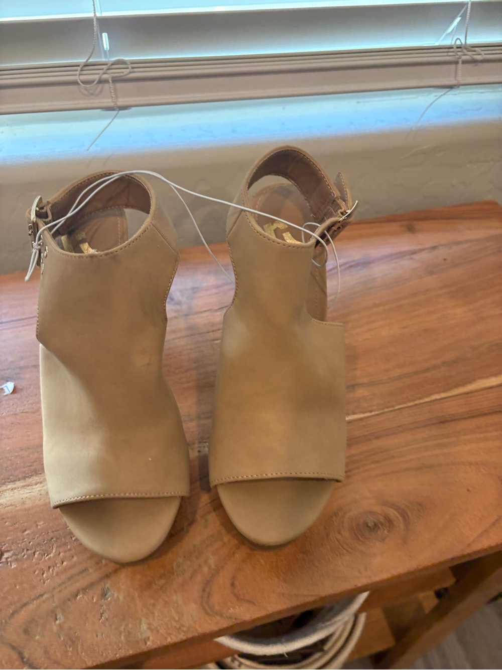 Camel Women's Suede Block Heel Sandals - Classic Ankle Strap